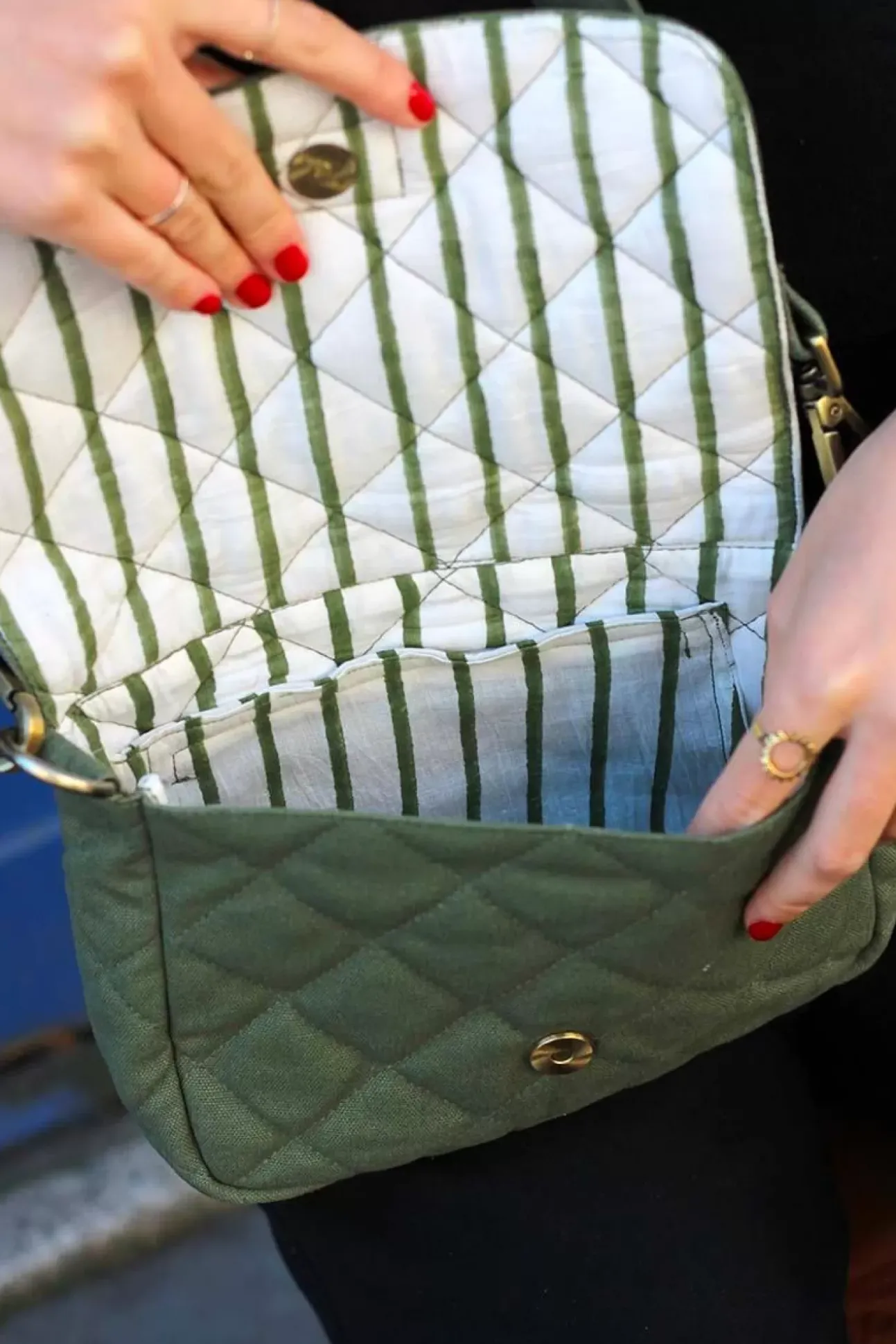 Sac À Main Matelasse Margault Olive