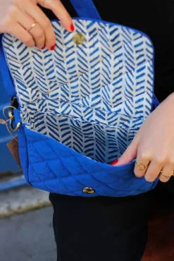 Sac À Main Matelasse Margault Bleu Electrique