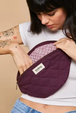 Sac Banane Matelasse Olivia Prune