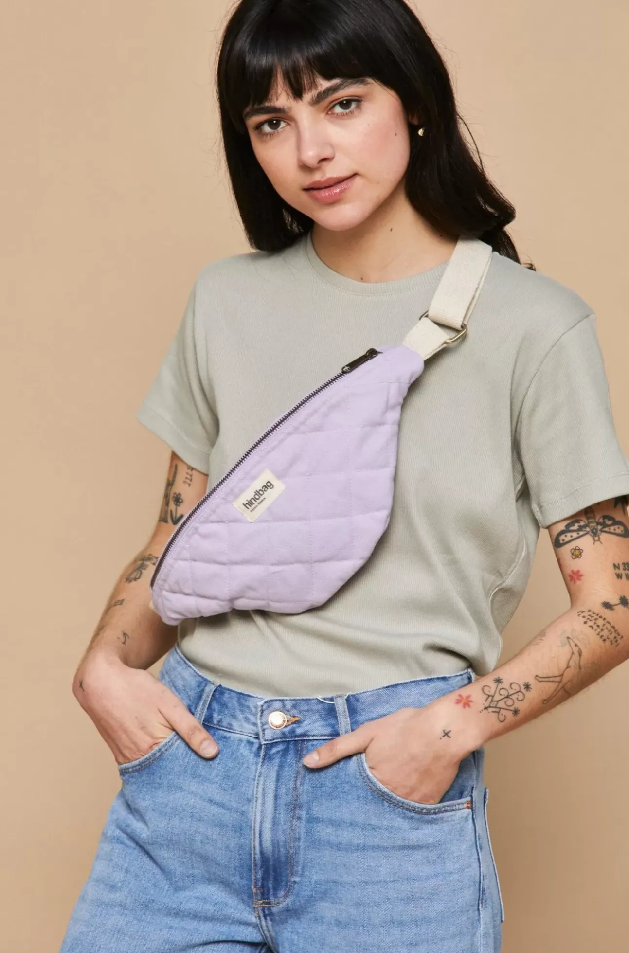 Sac Banane Matelasse Olivia Lilas