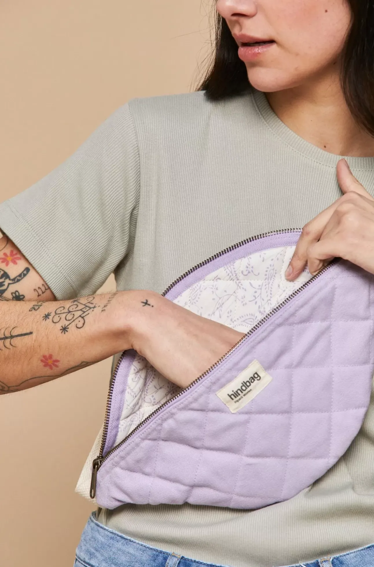 Sac Banane Matelasse Olivia Lilas
