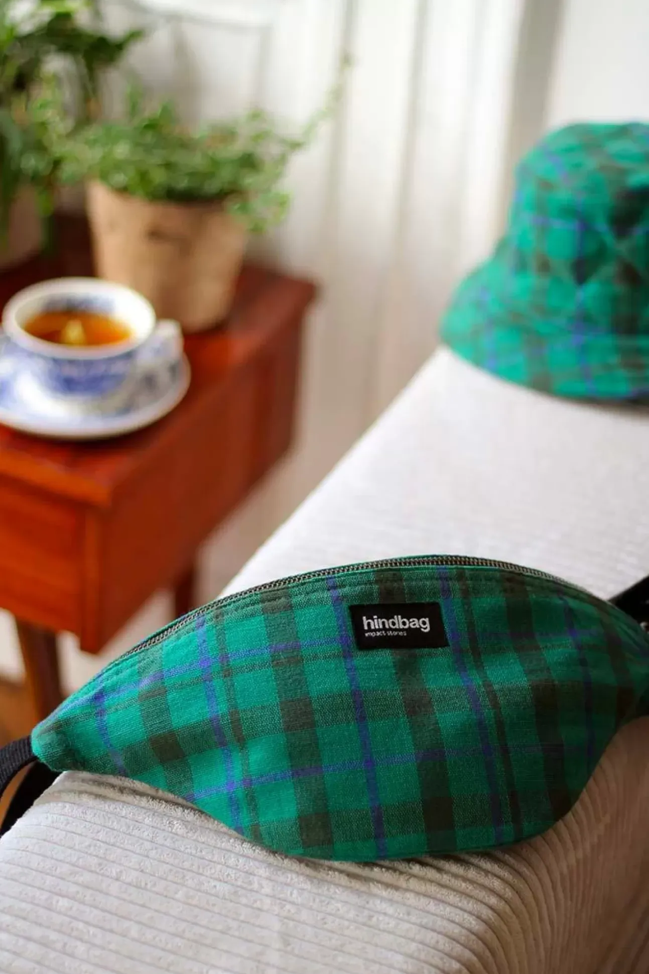 Sac Banane Olivia Tartan Vert Garden